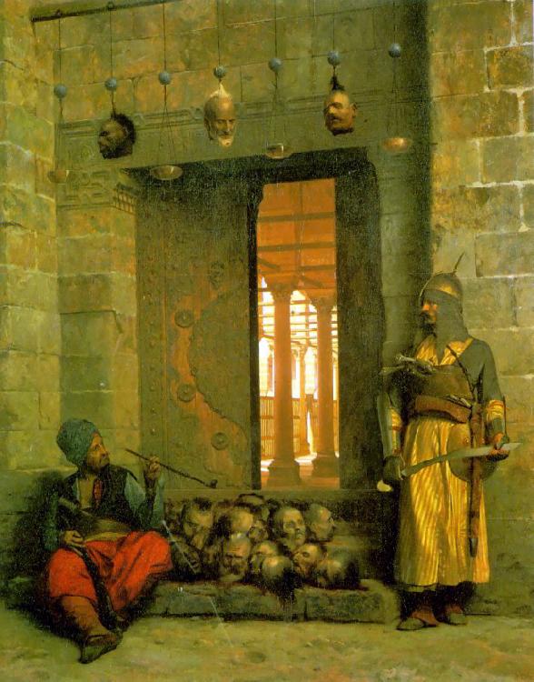 Jean Leon Gerome Heads of the Rebel Beys at the Mosque of El Hasanein oil painting image